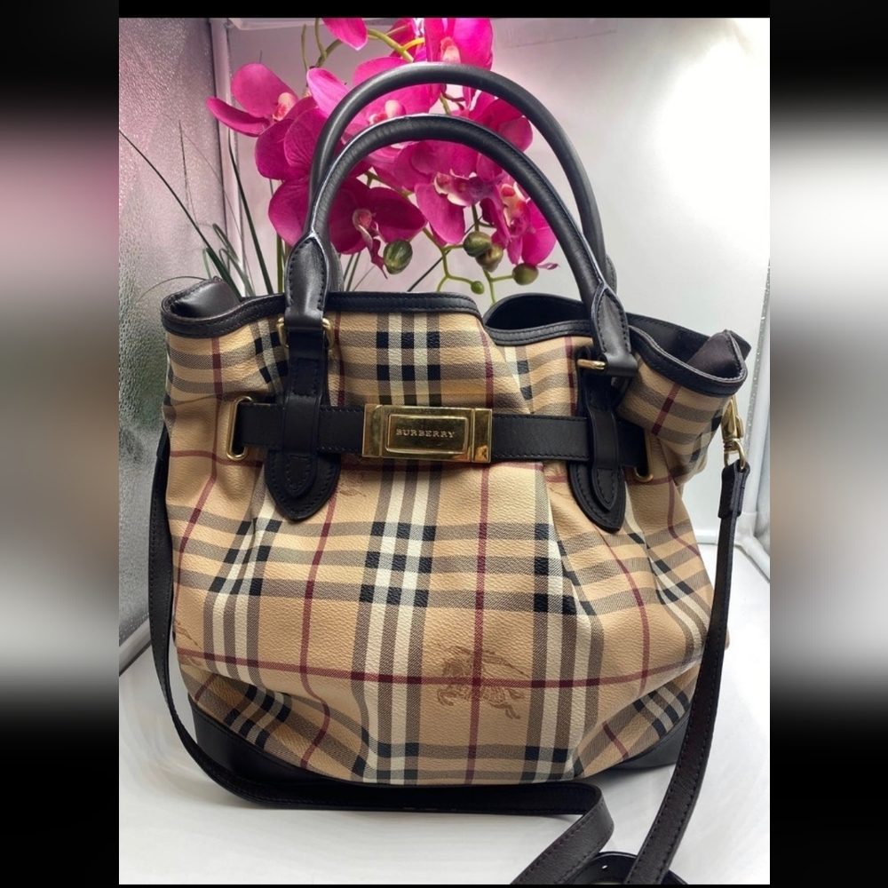 Burberry Haymarket Golderton Medium Tote